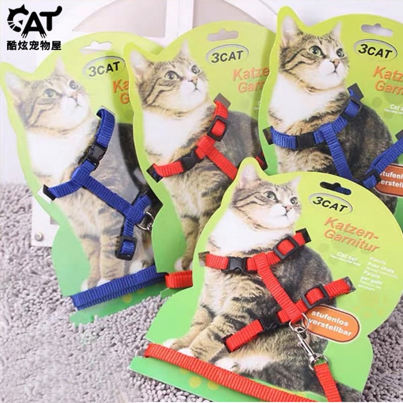 Coleira legal para gatos e animais de estimação, coleira para gatos, coleira para gatos, cinta peitoral para animais de