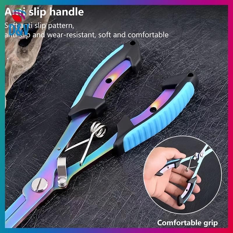 D & V 1Pc Alicate De Pesca Multifuncional Antiderrapante Cortador De Linha De Aço Inoxidável Ganchos Amarrados Abridor D