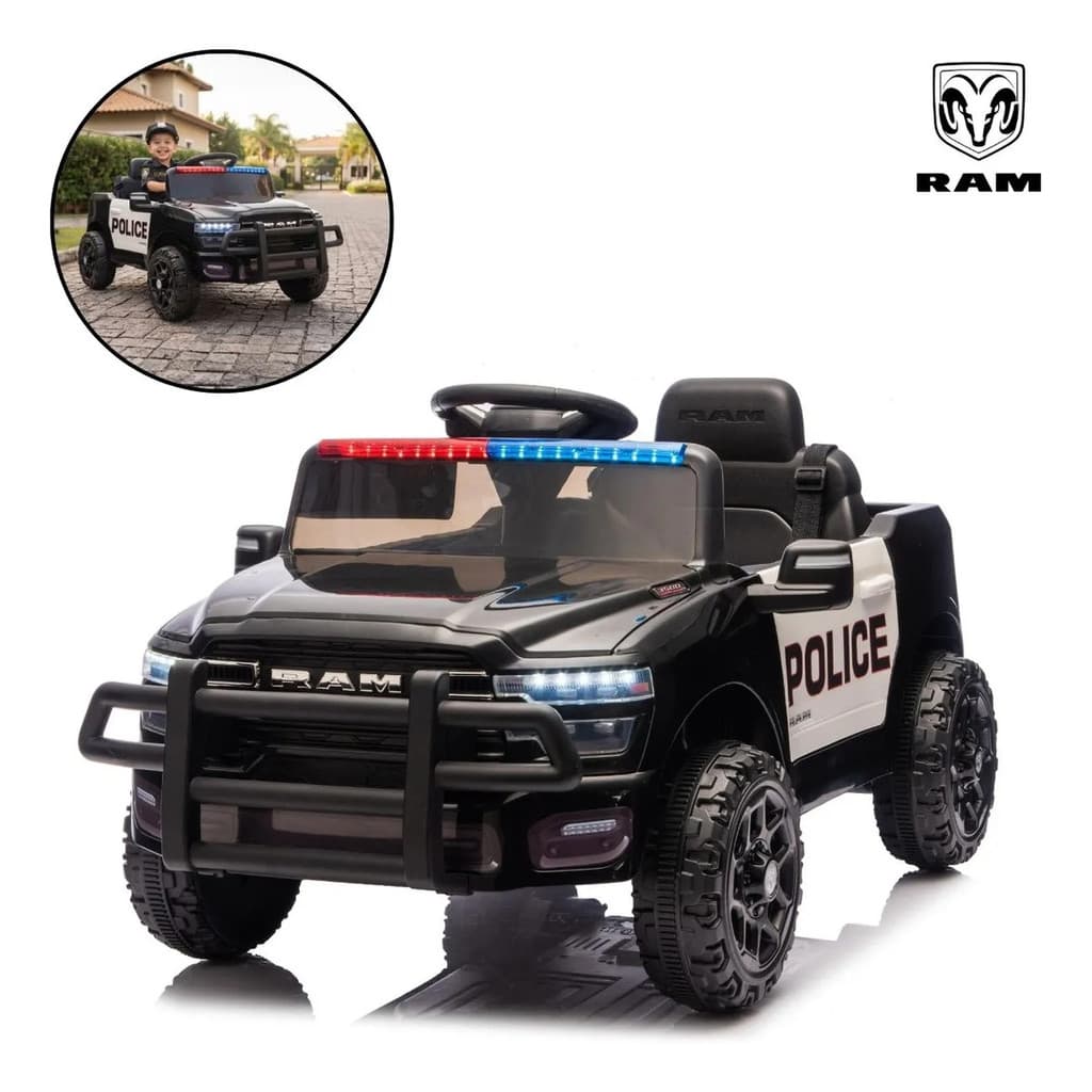 Mini Carro Elétrico Infantil Ram 3500 Rho 6v Polícia
