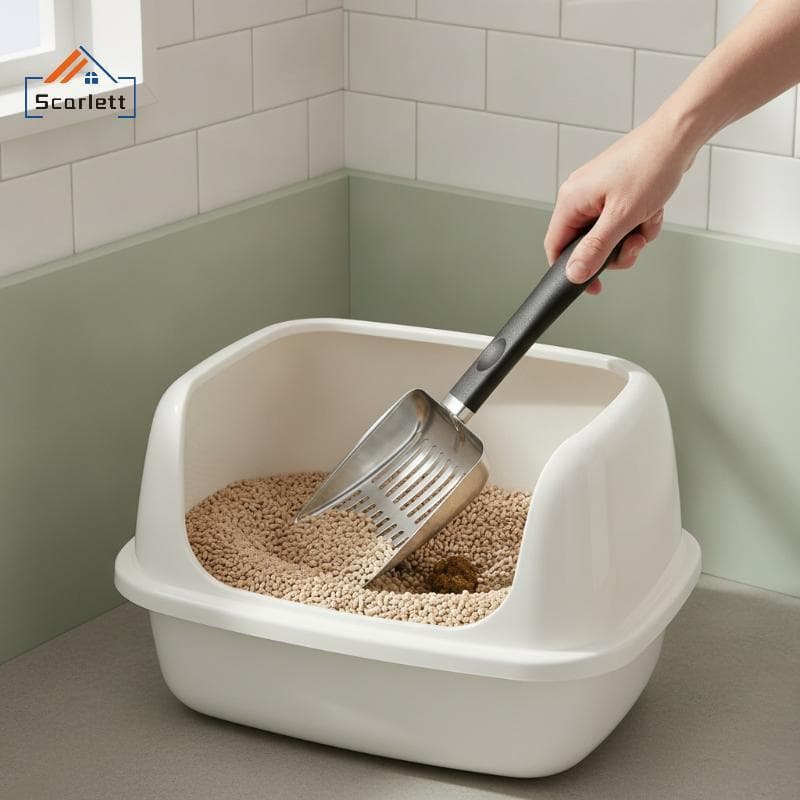 [Scarlett] Pá Para Areia De Gato Multicolorida Opcional , Resistente , Revestimento Não Sti , Peneira De Fezes Animais D