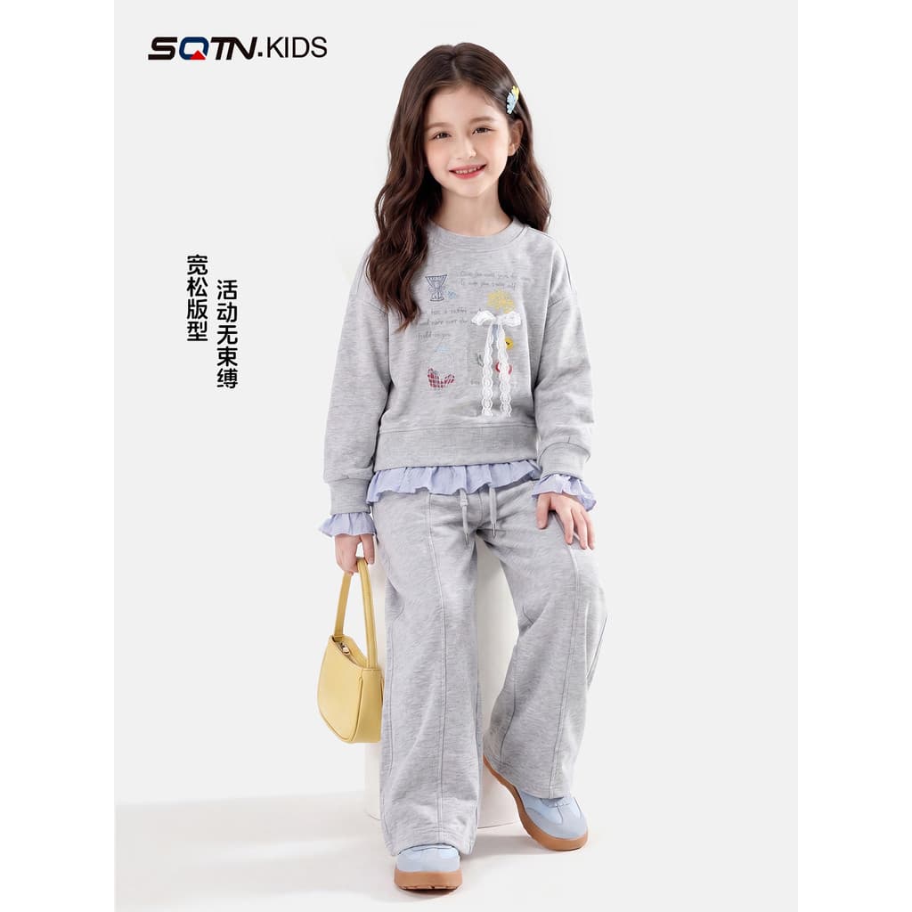 Meninas roupas de outono 2026 outono novo estilo meninas grandes crianças doce estilo Casual roupas estilo coreano usar