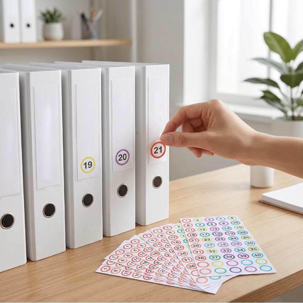 keaostore 1 Polegada Número Adesivos Autoadesivos Redondos À Prova De Água Etiquetas Para Organização De Inventário Esco