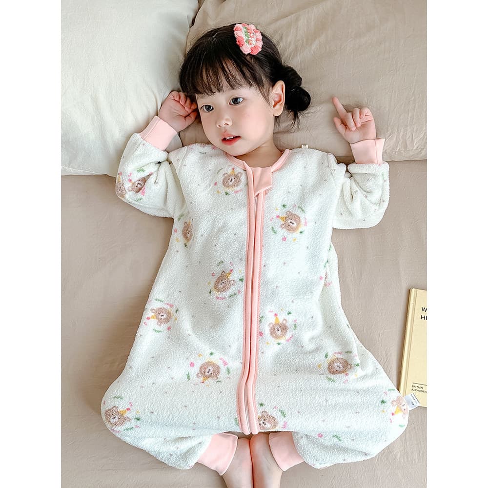 Inverno bebê saco de dormir flanela bebê quente crianças pernas divididas colcha à prova de chute Chenny velo meninas Co