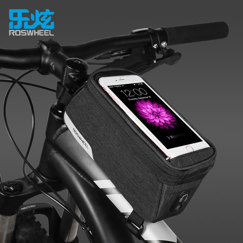 Lexuan bolsa para tubo superior de bicicleta, bolsa para celular, tela sensível ao toque, bolsa para Mountain Bike, feix
