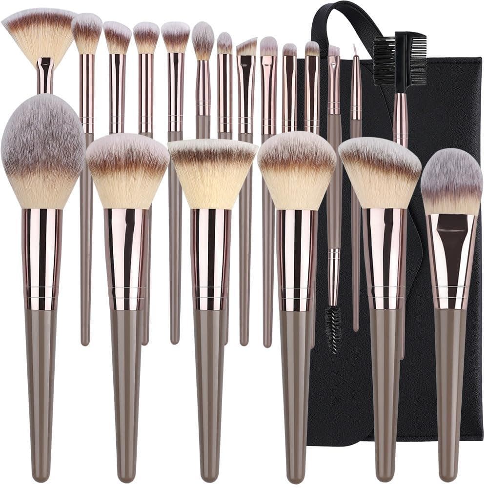 Conjunto de Pincéis de Maquiagem, Pincel de Contorno, Pincel para Base, Pincel para Esbater Pó, Pincel para Detalhes, Pi