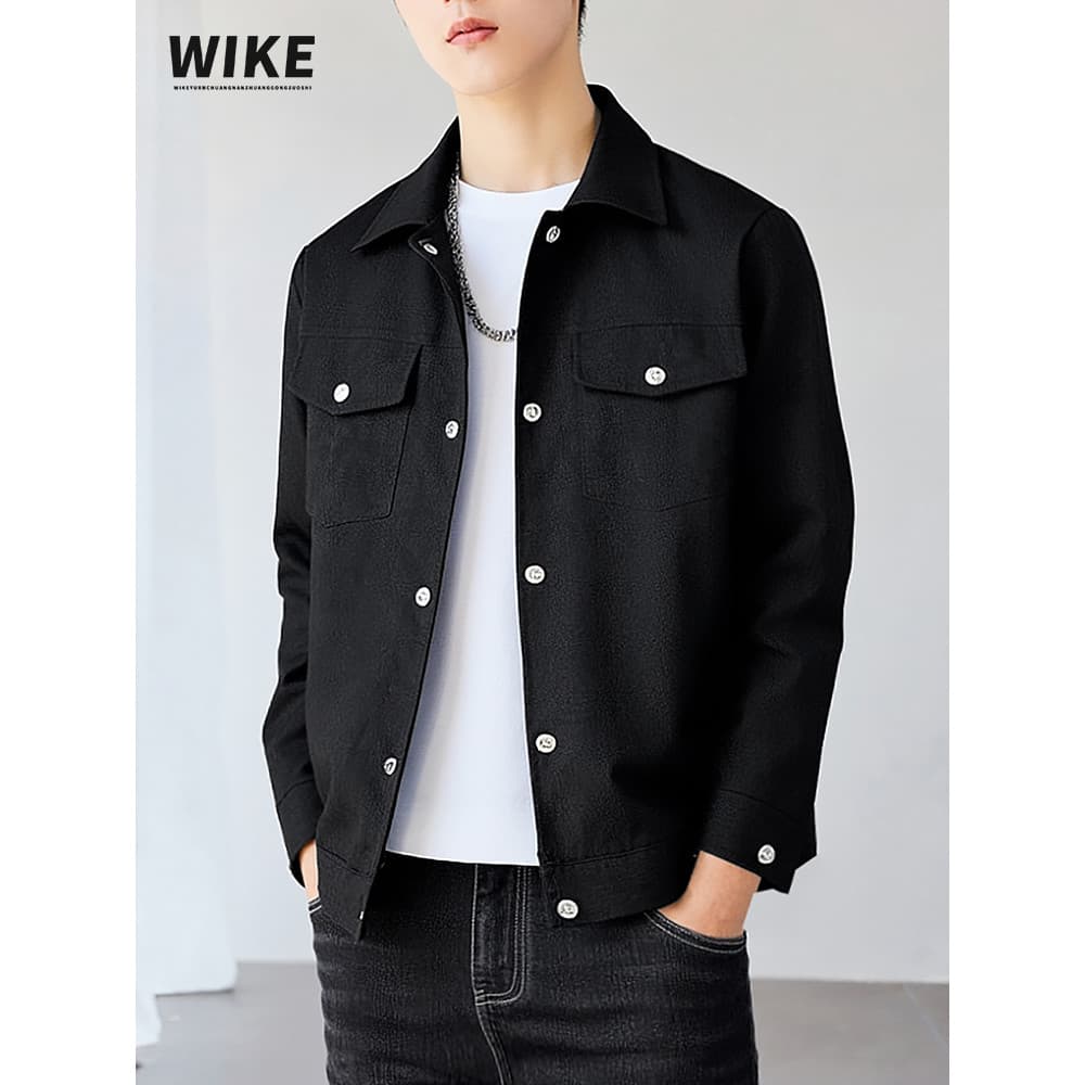 WIKE Original padrão escuro lapela jaqueta masculina 2026 primavera outono novo estilo tendência Casual tamanho grande m