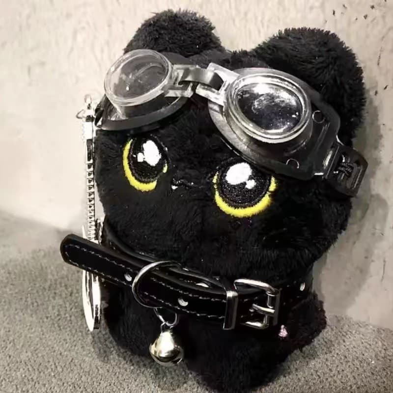 Guitarra Gato Preto Brinquedo De Pelúcia Boneca Pequeno Pingente Fofinho Travesseiro Almofada Rock Punk Para Casal Prese