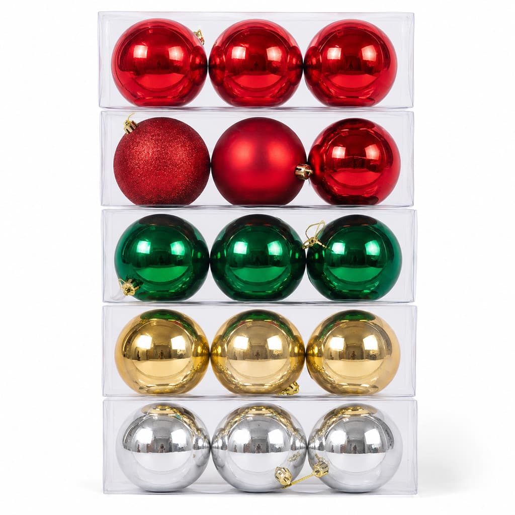 Bola 10cm 12cm 15cm Decoração Natal Arvore Colorida Luxo Sofisticada Guirlanda Casa Escritorio