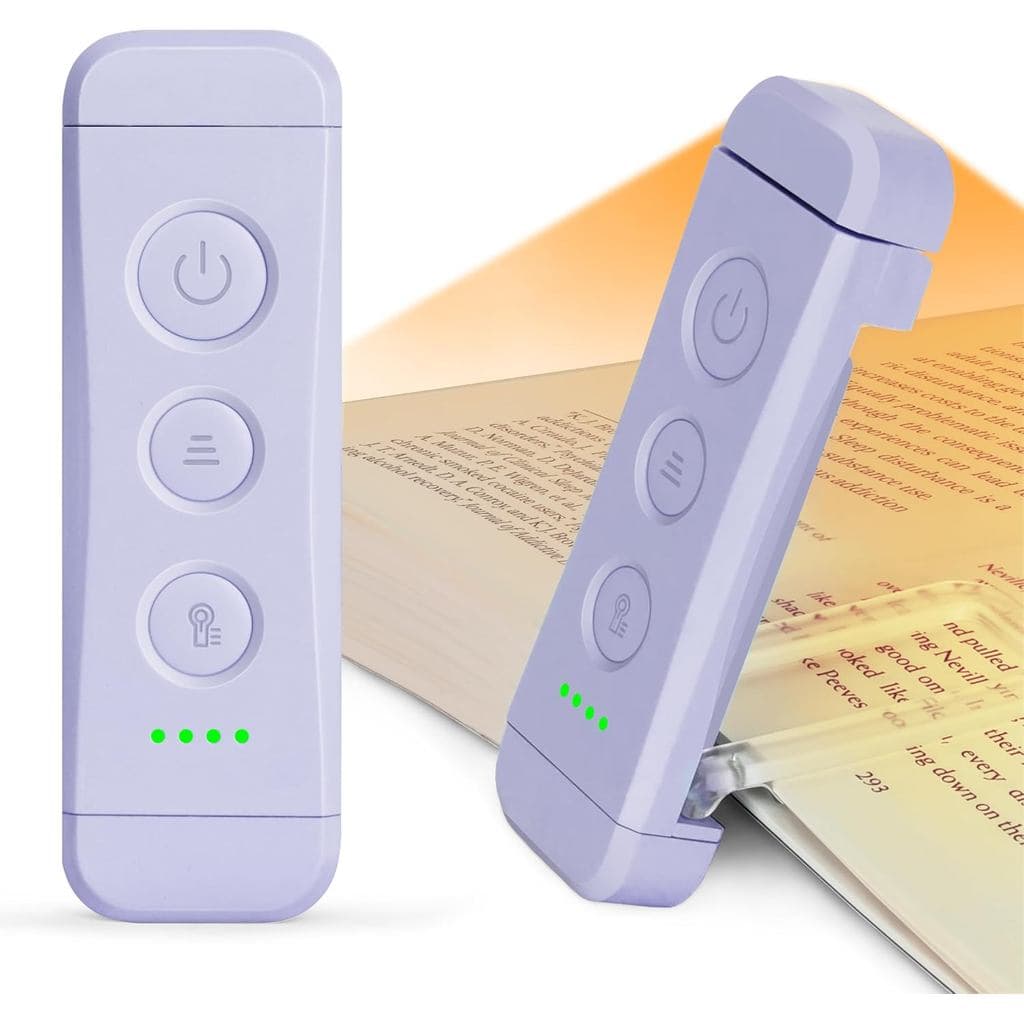 Luminária de Leitura Recarregável USB Glocusent, Luz de Leitura LED Portátil com Clipe, Luzes de Leitura para Livros na