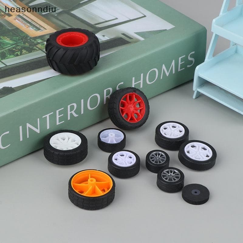 [heasonndiu] 10 Pcs PC Roda De Brinquedo Pneus De Aro De Borracha DIY Mini Tecnologia 4WD Coloridos Furo Diâmetro 2mm 2.