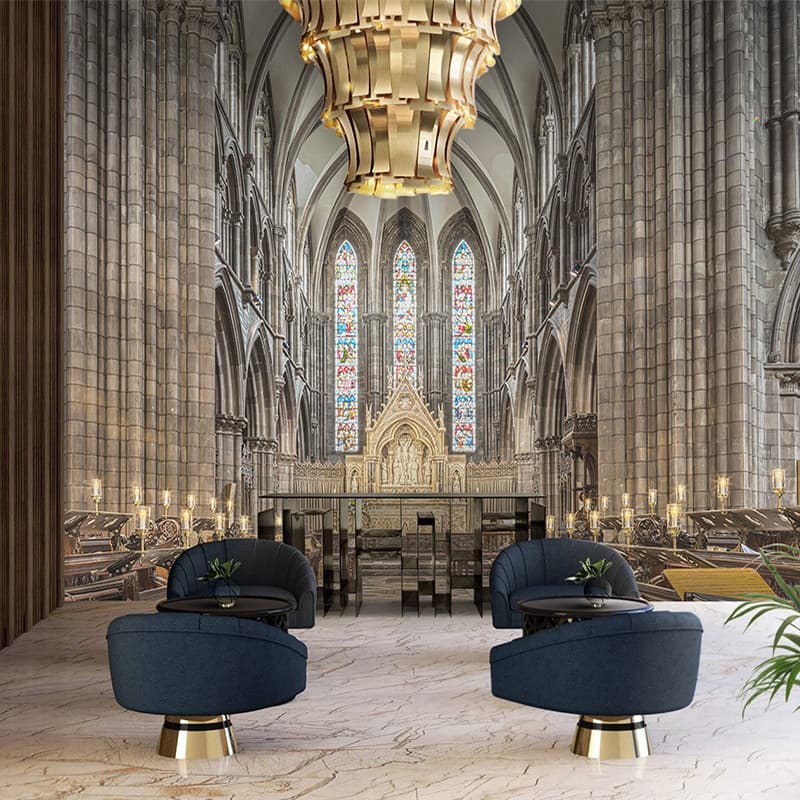 Europeu Retro igreja construção sem costura papel de parede Hotel escritório fundo papel de parede 3D extensão Visual es