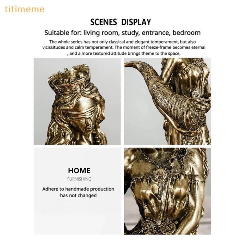 tr Tyche Escultura Antiga Deusa Grega Da Riqueza Estátua Abertura Presente Caixa Registradora Escritório Luy Decoração F