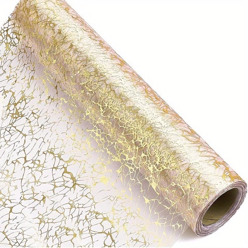 1 Peça , Corredor De Mesa Metálico , Bandeira De Malha Fina De Folha Dourada Metálica Brilhante , Decorações Para Casame