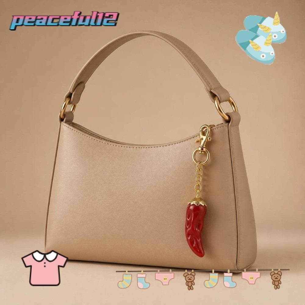 Pingente De Bolsa Pacífica , Chaveiro De Pimenta Artesanal Com Glitter , Mochila De Luxo Retrô Portátil