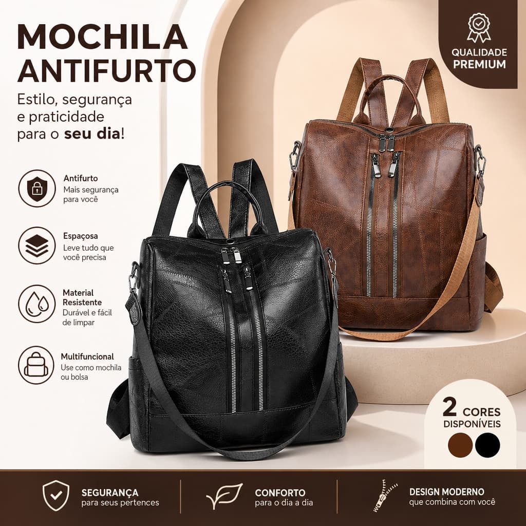 Nova Mochila Feminina De Couro PU De Grande Capacidade Mochila À Prova D'Água Mochila De Viagem De Negócios