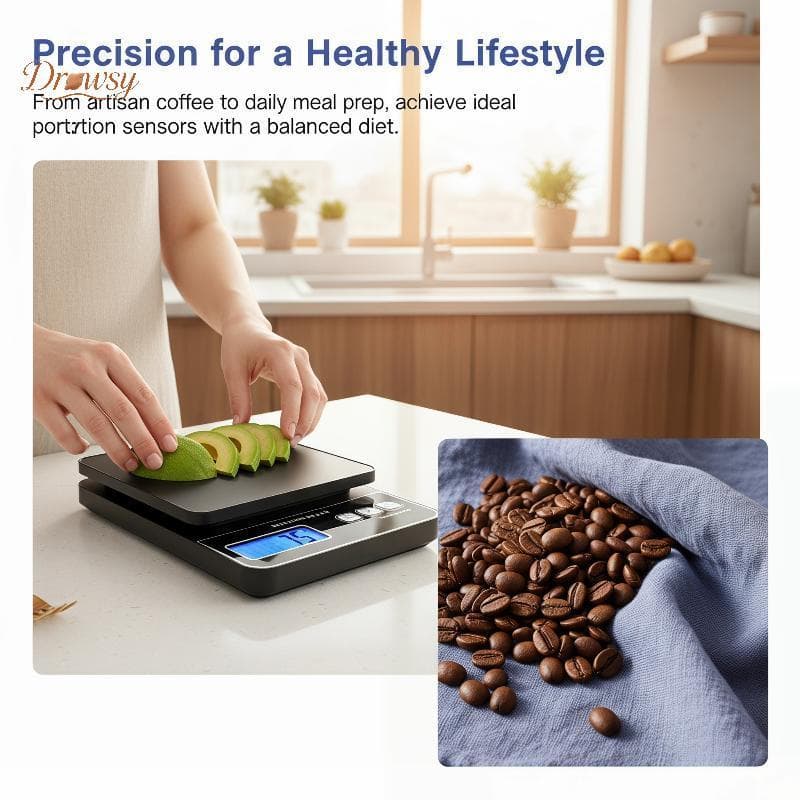 Balança Digital De Cozinha Drowsy 5kg Com Display LCD Transparente Ferramenta Precisa De Medição De Alimentos Para Assar
