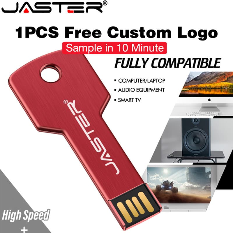 JASTER Metal Criativo Chave Lâmina USB flash drive 16GB Cor Memória Vara 32GB pen Portátil Polegar Capacidade Real 64GB