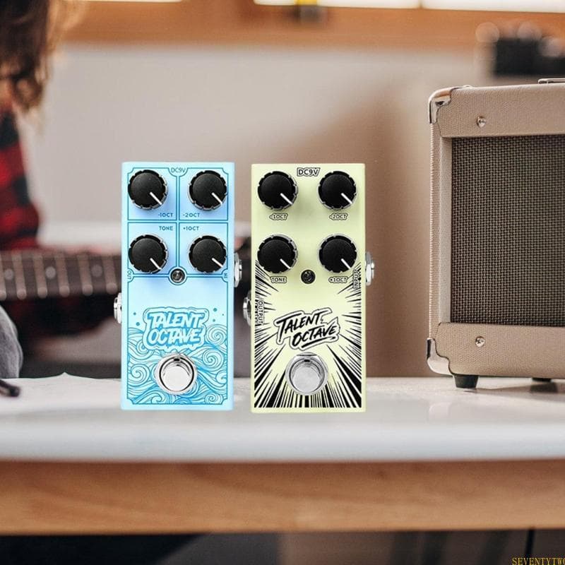 Oitava Pedal Efeito Guitarra Elétrica Design À Prova Choque, Efeitos Concha Metal, Peças
