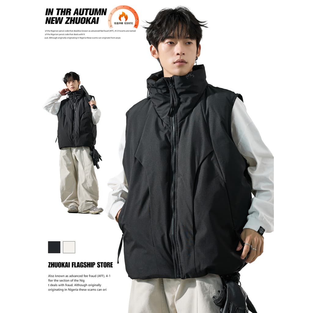 Colete de inverno masculino quente ao ar livre 2026 novo estilo colete exterior Wear masculino algodão acolchoado jaquet