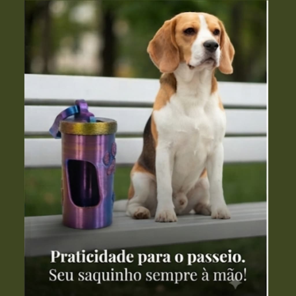 Porta Saquinho PET Dispenser Cata-Caca Para Passeio Pet Com Gancho Prático