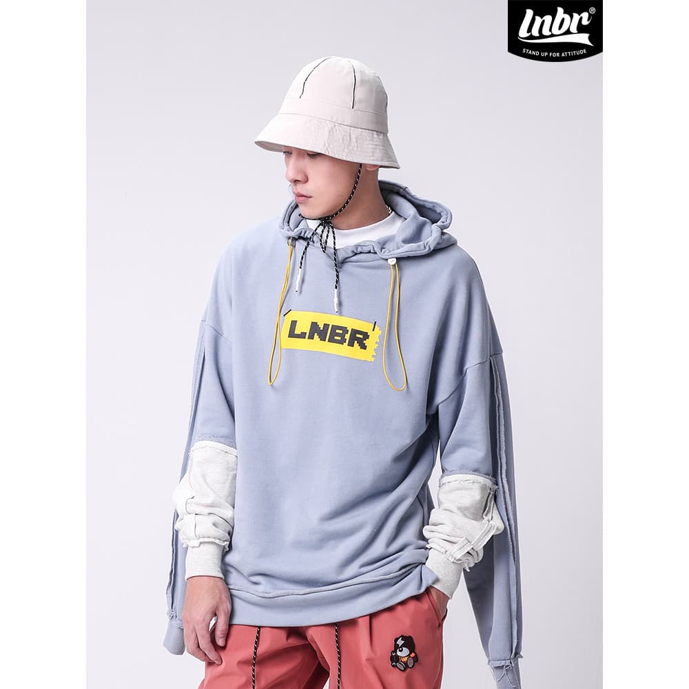 LNBR outono moda moletom masculino com capuz solto manga comprida pulôver moletom rua rua Wear