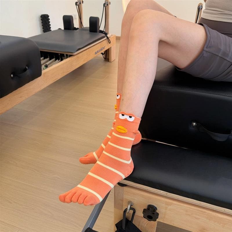 Feio bonito cinco dedos meias de Yoga profissional Pilates meias antiderrapantes algodão suor-A