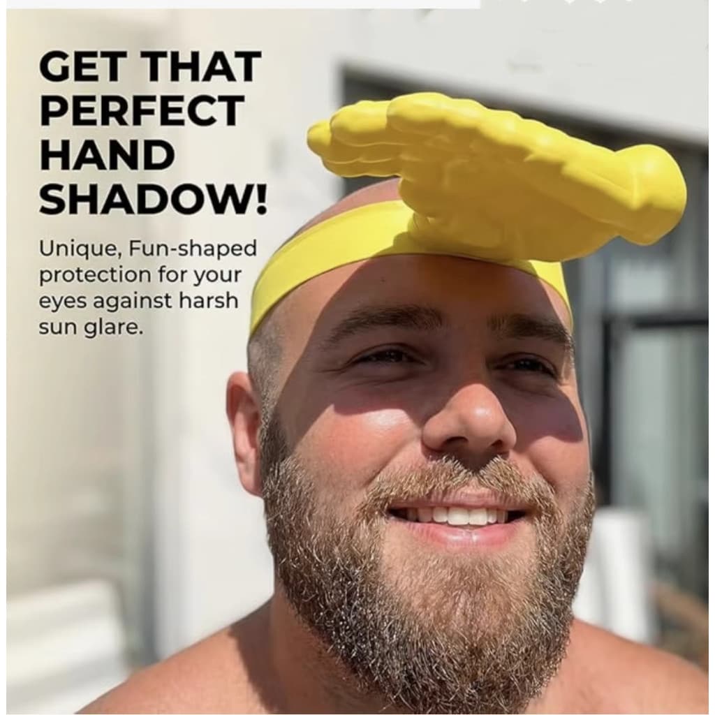 Chapéu de Sol 3D Engraçado em Forma de Mão Unissex com Viseira Protetora R4O9