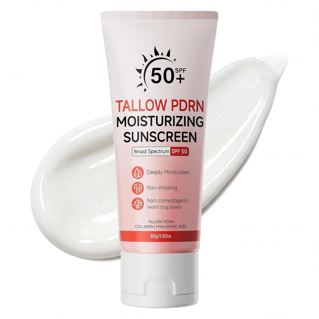 Protetor Solar de Sebo Bovino com Óxido de Zinco Não Nano, Protetor Solar Mineral FPS 50 para Rosto e Corpo, Protetor So