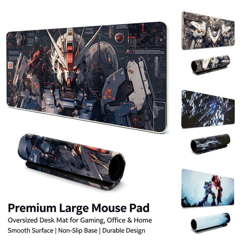 Grande Mouse Pad De Detalhes Mecânicos Gundam Mecha , Base Antiderrapante De Alta Precisão Para Notebook E PC Jogos