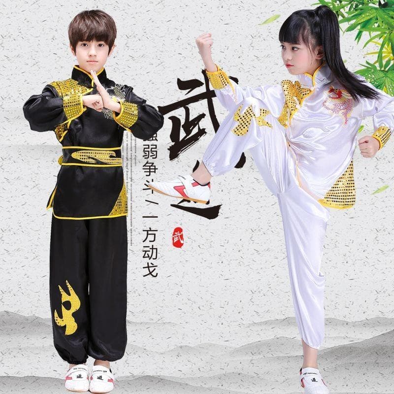 Roupas de artes marciais infantis Roupas de prática Roupas de desempenho Roupas de tambor de exercícios de artes marciai