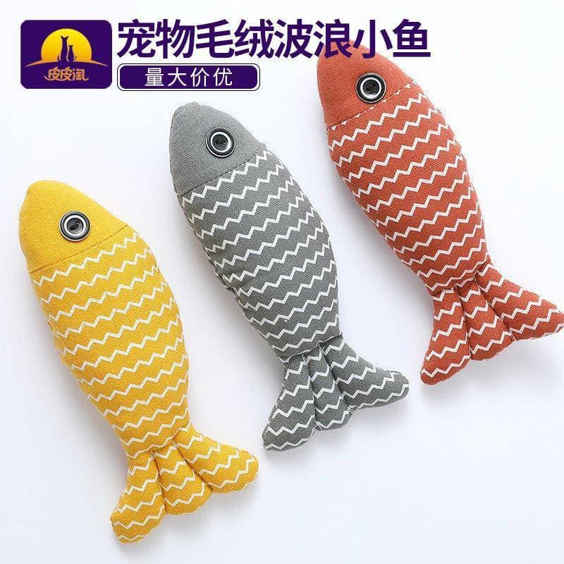 Novo estilo pronto estoque Pipitao brinquedo de pelúcia para gato onda peixe com hortelã gato auto-feliz brinquedo para
