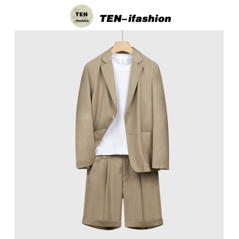Novo terno Casual masculino verão fino solto versão coreana High-End terno luz estilo maduro Shorts terno de duas peças