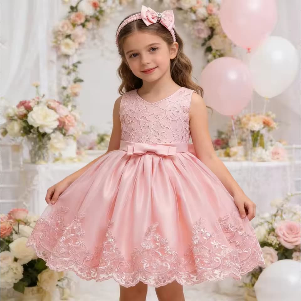 Vestido para Bebê Recém-Nascido Menina, Festa de Aniversário, Batismo, Primeiro Aniversário, Vestido de Casamento para C