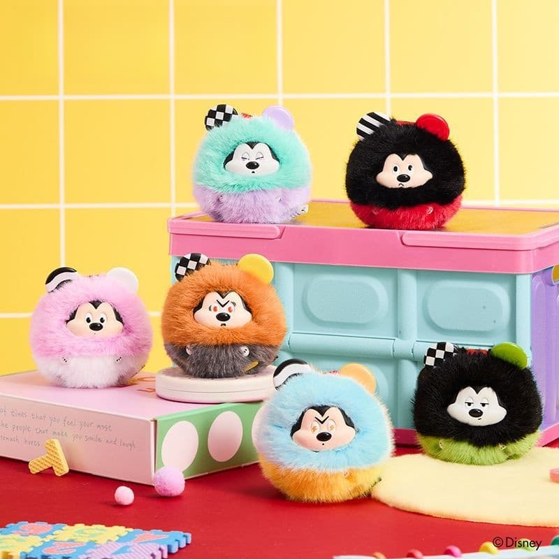 [Autêntico] Pingente de Pelúcia do Mickey de Cabelo Afro, Brinquedo Antiestresse, Chaveiro do Mickey Gordinho, Mercadori