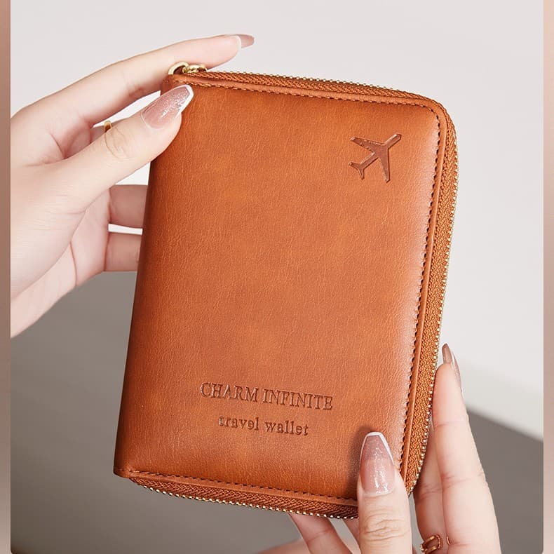 Nova Capa Protetora para Passaporte, Porta-Passaporte, Bolsa de Viagem Curta com Zíper, Bolsa Multifuncional para Armaze