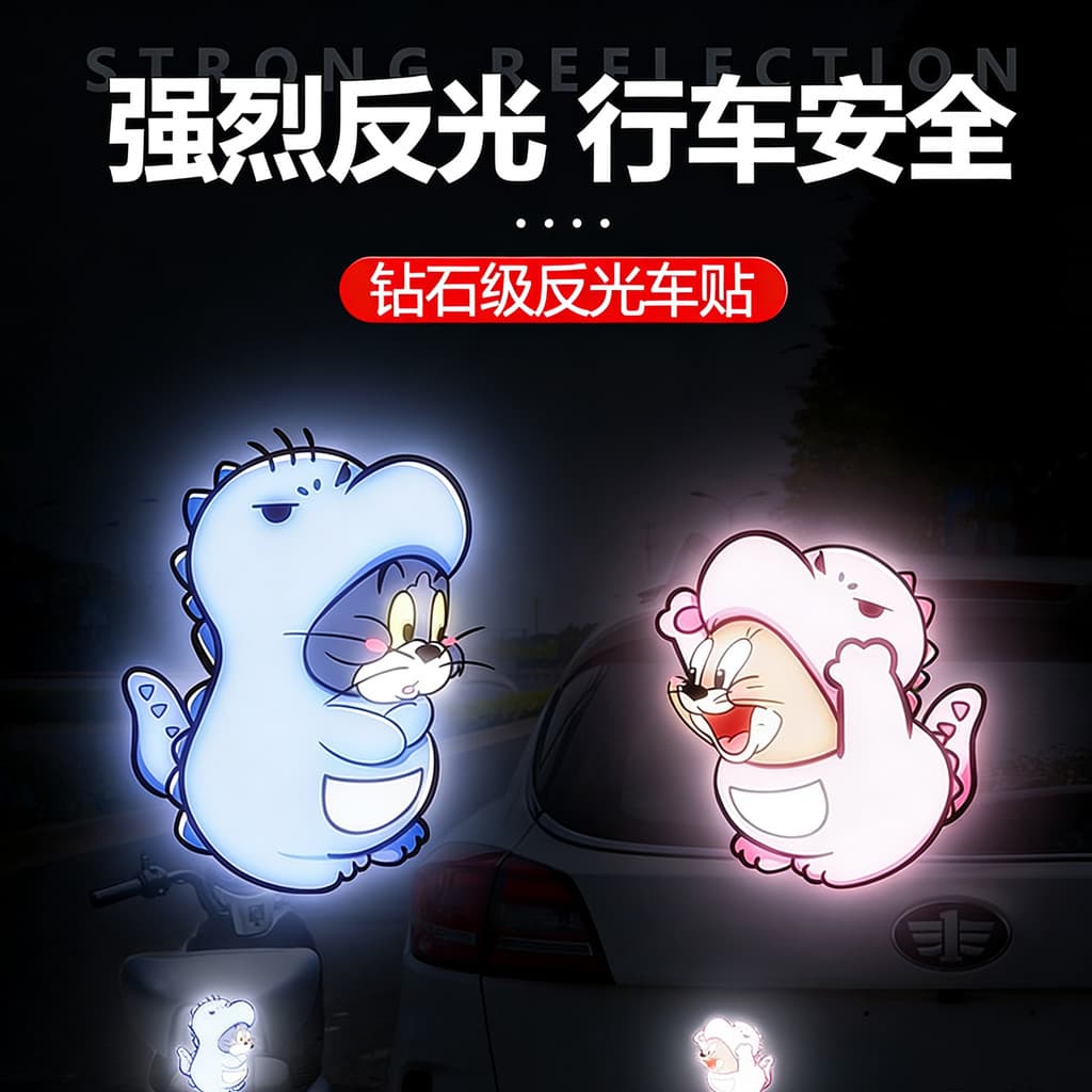 Adesivos Refletivos para Carros e Veículos Elétricos, Impermeáveis, Resistentes ao Sol, Adesivos Decorativos de Tom e Je