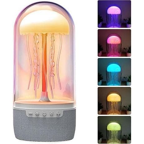 Caixa de Som Bluetooth em Forma de Água-Viva, Caixa de Som Bluetooth Portátil com 7 Cores de Luzes Atmosféricas, Conexão
