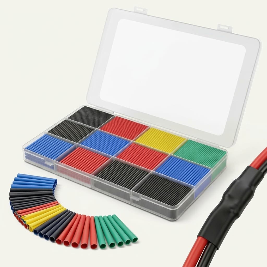 Kit 560 Peças Espaguete Termo Retrátil 6 Cores Estojo Emendar Isolar Fios Cabos