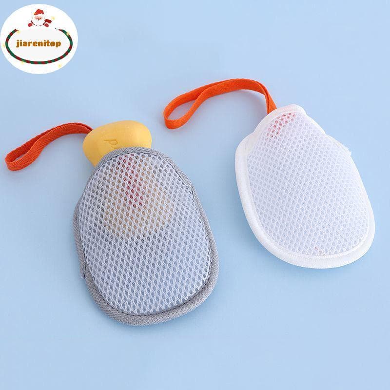 jiarenitop Banho Limpeza Espuma Net Dupla Face Saco De Sabão Corpo Esfoliante Purificador Esponjas Banheiro Malha Poeta