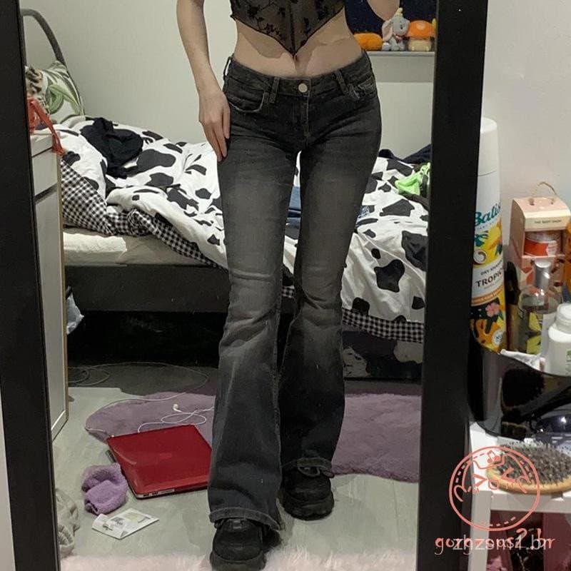 Calças Jeans Largas de Cintura Alta para Mulheres Lindo-Women - Moda Coreana Y2K Streetwear