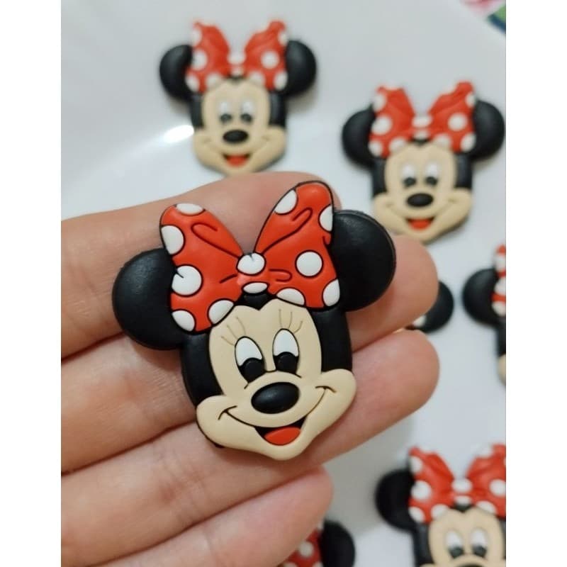Aplique Emborrachado  Minnie Vermelho Poa 10 unidades