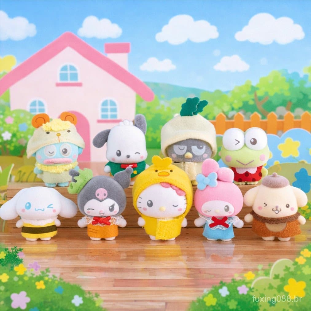 Sanrio Flocada Blind Bag coleção Petit Tomo miniatura Kawaii, Hello Kitty, My Melody, Kuromi Bandai