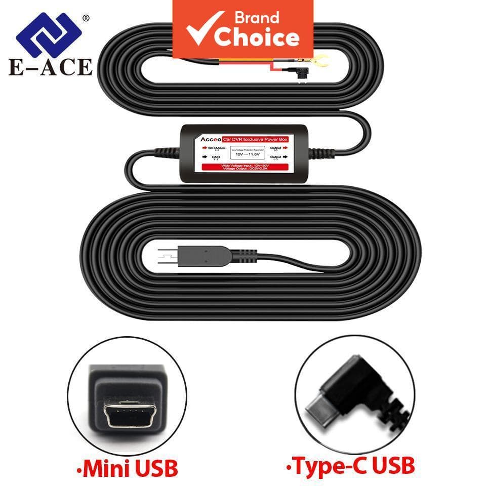 Acessórios para Carros Câmera Veicular DVR Kit de Cabo Rígido 3,5m 5V Carregador Mini Linha de Aparelhos Elétricos