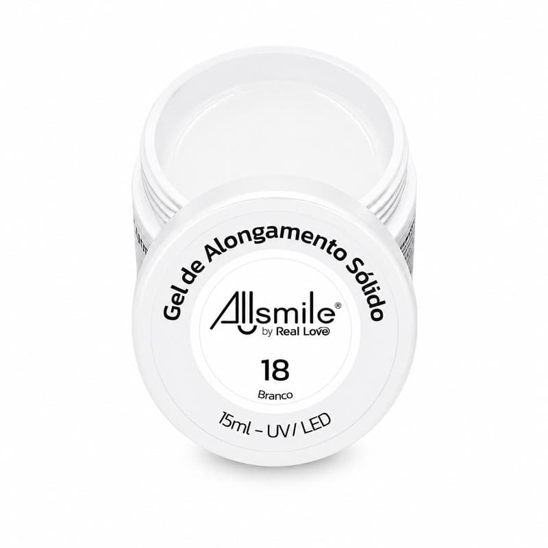 Gel De Alongamento Sólido 18 Branco Allsmile Real Love
