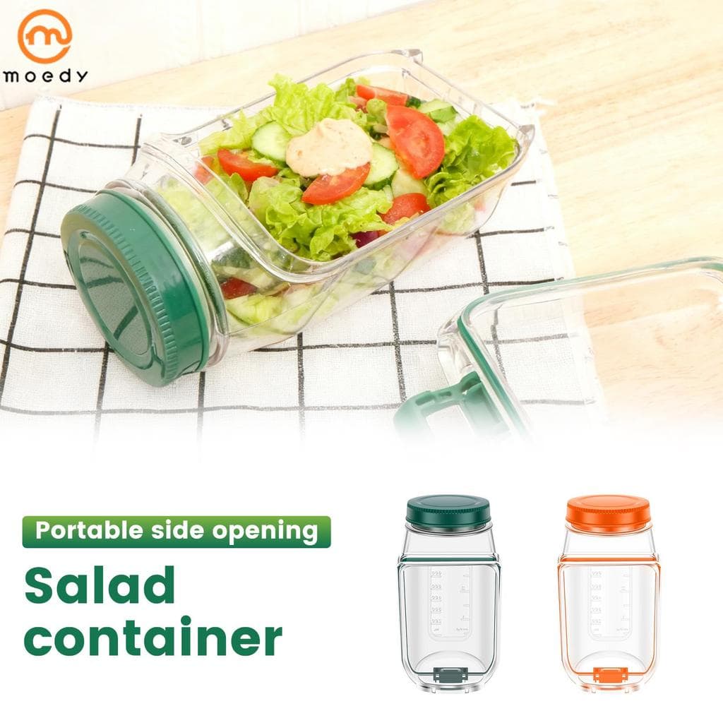 Recipiente De Salada Vertical De Plástico Reutilizável , Cápsula Em Camadas Com Tampa Para Escritório , Piquenique , Aca