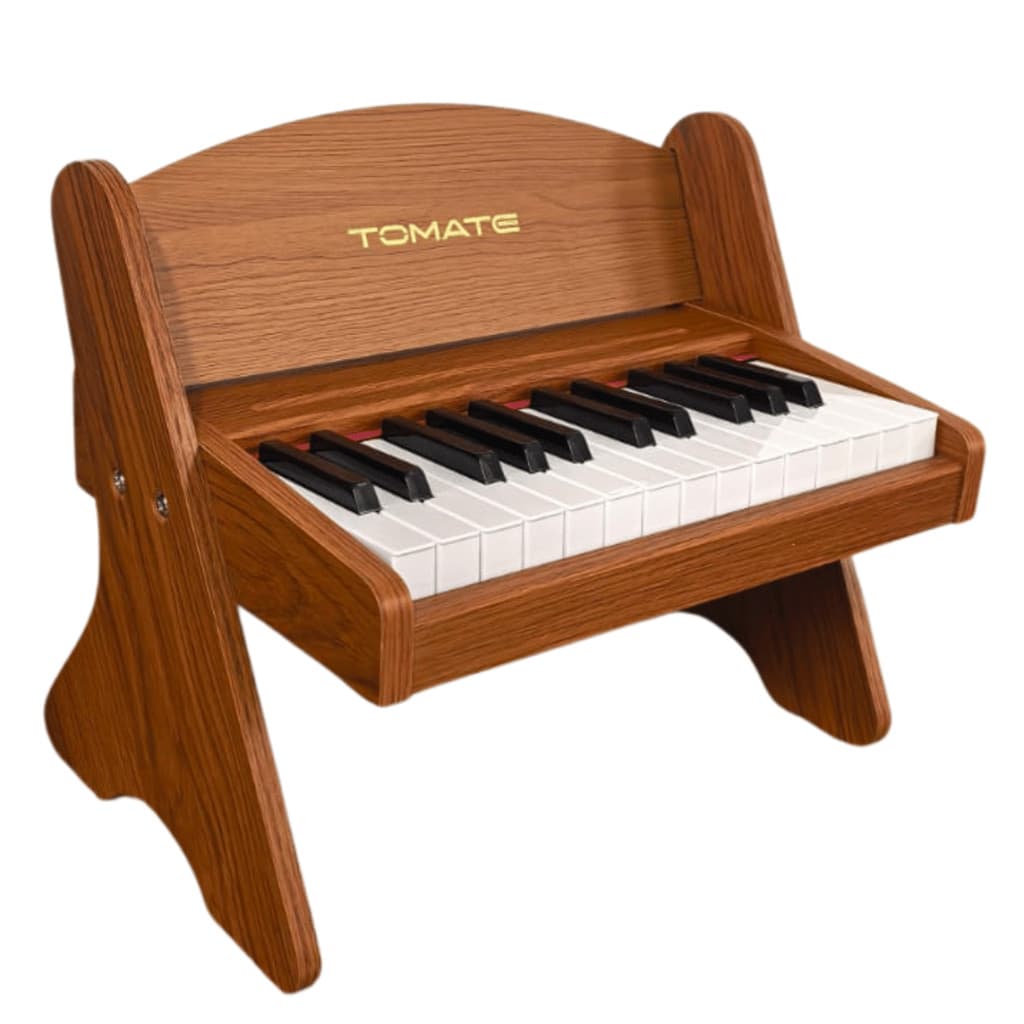 Piano Teclado Infantil 25 Teclas Musical Educativo Digital Marrom