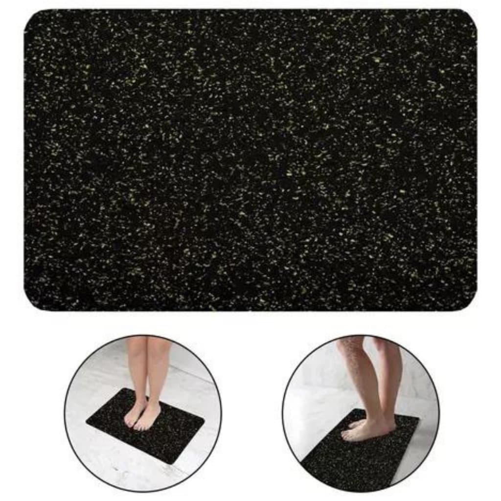 Tapete Box Banheiro Rubberkap Preto Kapazi 100% Borracha Antiderrapante Sem Ventosas 40x60
