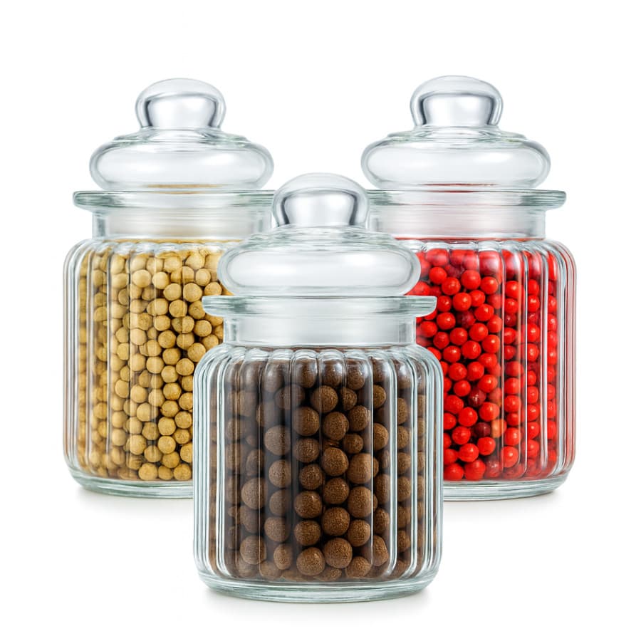 Conjunto 3 Potes Herméticos De Vidro Multiuso Porta Temperos 280ml