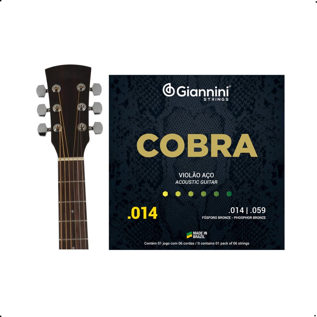 Encordoamento Violão Aço Giannini Cobra 0.014 GEEFLSXF