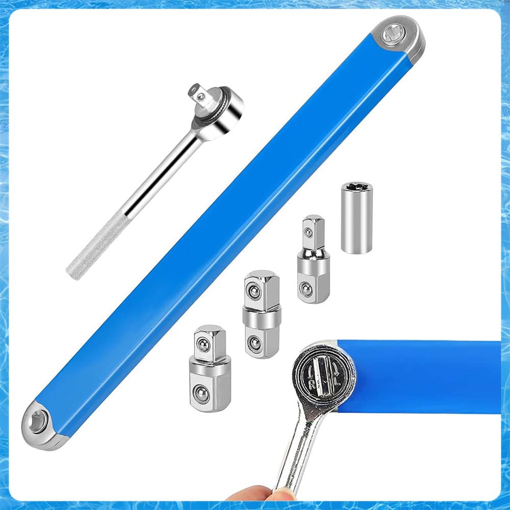 Chave Catraca Estendida Offset Chave Catraca Ergonômica Adaptador Cabeça Quadrada Aço Carbono Torque Forte Reparos